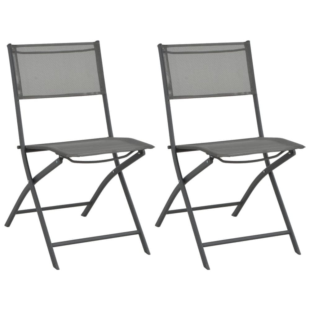 Vidaxl Skladacie vonkajšie stoličky 2 ks, oceľ a textilén